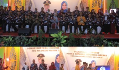 Dandim 0301/Pbr Hadiri Pelantikan Pengurus Dewan Koperasi Indonesia Daerah Kota Pekanbaru 2023-2028