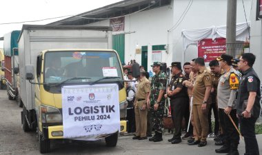 Dandim 0301/Pbr Hadiri Pelepasan Pendistribusian Logistik Pemilu Tahun 2024