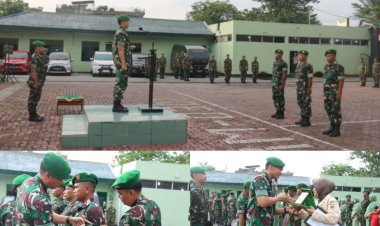 Dandim 0301/Pbr Pimpin Upacara  Kenaikan Pangkat dan Wisuda Purna Tugas
