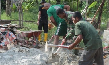  Satgas TMMD Kodim 0301/Pbr Ke-120, Terus Lanjut Pengerjaan RTLH