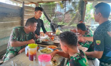 Makan Siang Bersama Cipta Momen Kekompakan Satgas TMMD 