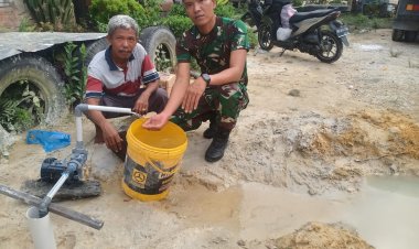 Satgas TMMD Bantu Warga Buat Air Bersih