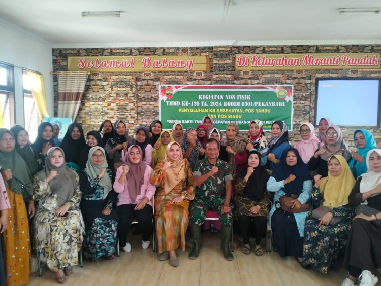 Penyuluhan KB Kes, Posyandu dan Posbindu Menjadi Sasaran Non Fisik TMMD ke-120 Kodim 0301/PBR 