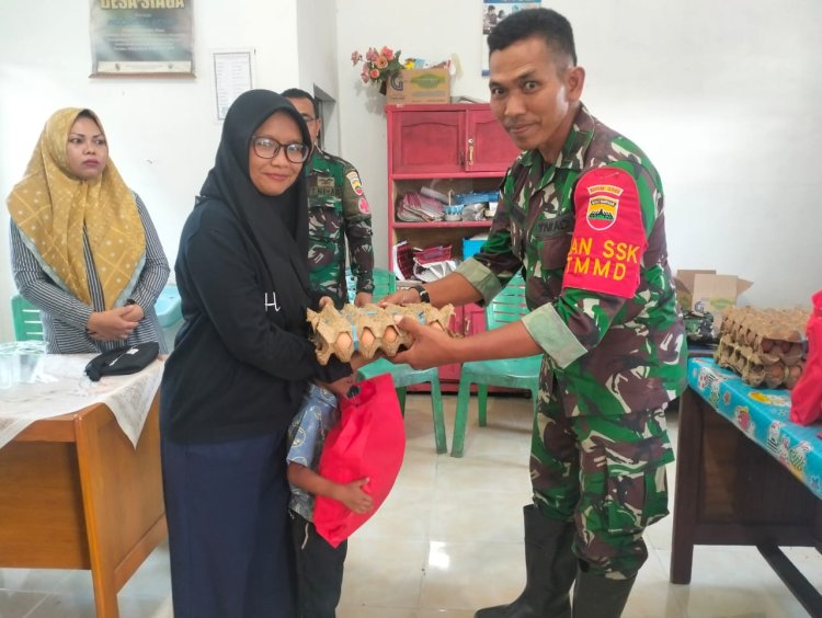 Satgas TMMD Kodim 0301/Pbr Kembali Pantau Dan Penuhi Asupan Gizi Anak Stunting 