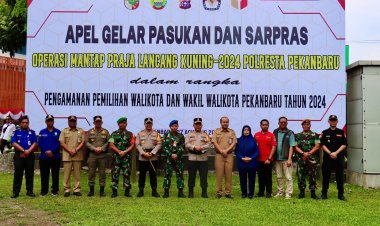 Danramil 06/Sukajadi Mewakili Dandim 0301/Pbr Hadiri Gelar Pasukan Operasi Mantap Praja 2024