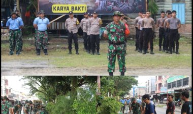 Dipimpin Kasdim,Kodim 0301/Pbr Laksanakan Karya Bhakti Bersama Stakeholder