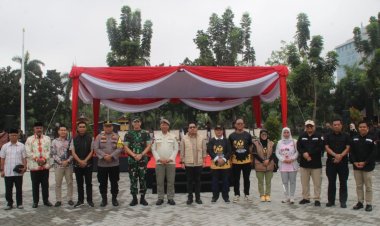 Dandim 0301/Pbr Hadiri Apel Siaga Pengawasan Masa Tenang Pemilu Serentak Tahun 2024