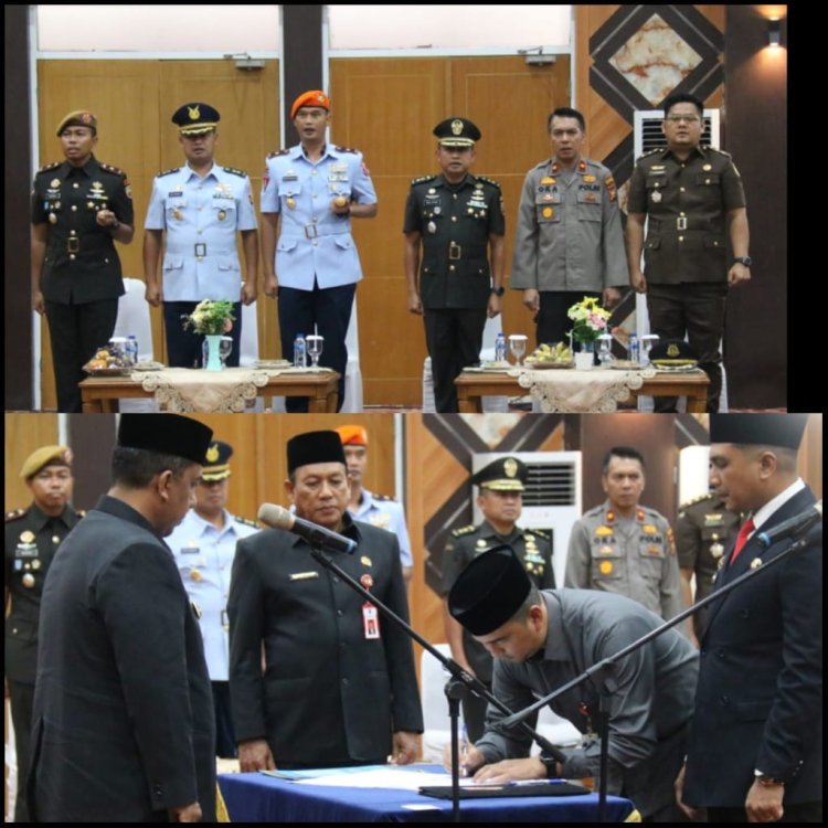 Wakili Dandim, Kasdim 0301/Pbr Hadiri Pelantikan Dan Pengambilan Sumpah Jabatan Penjabat Sekdako Pekanbaru 