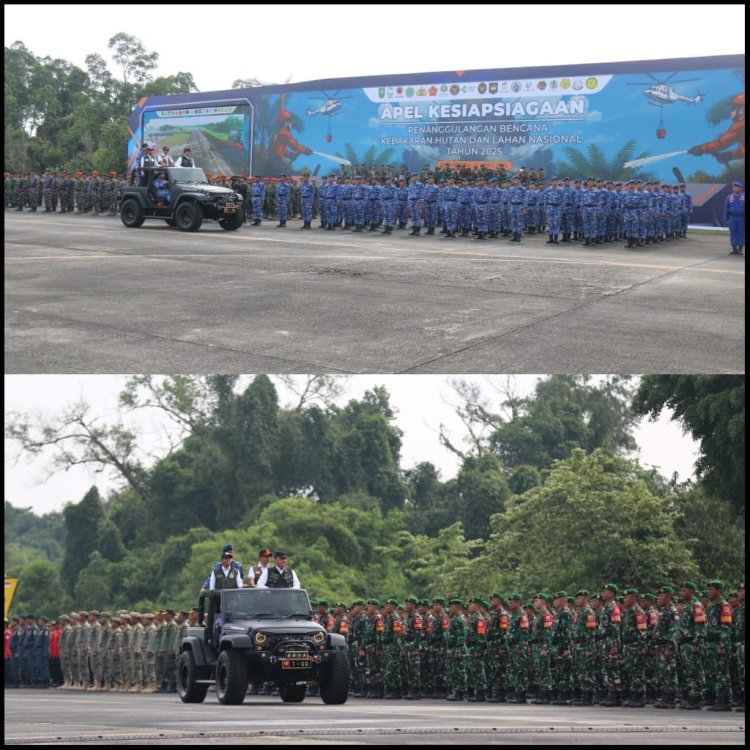 Kodim 0301/Pekanbaru Dukung Apel Siaga Nasional Penanggulangan Karhutla