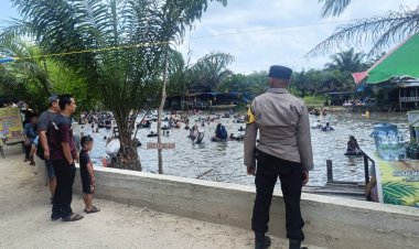 Polsek Kampar Kiri Hilir Amankan Pemandian H. Ujil, Berikan Himbauan Kamtibmas kepada Pengunjung