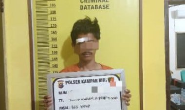 Polsek Kampar Kiri Amankan Pencuri Kotak Infaq Masjid, Cegah Amuk Massa