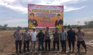 Polsek Siak Hulu dan PT. CWIM Tanam Jagung, Dukung Ketahanan Pangan Nasional   