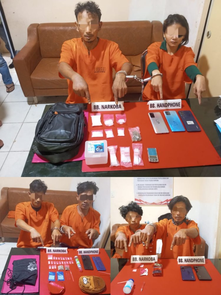 Satresnarkoba Polres Kampar Tangkap 6 Pelaku Narkoba di Kecamatan Gunung Sahilan 