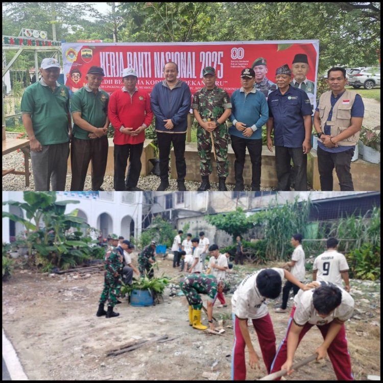 Kodim 0301/Pekanbaru Bersinergi dengan LDII Wujudkan Lingkungan Bersih dan Rukun