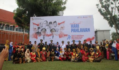 Wakili Dandim 0301/Pbr, Danramil Mayor Suhartono Hadiri Upacara Peringatan Hari Pahlawan ke-80 di Lapangan MPP Pekanbaru