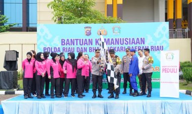 Polda Riau Kirim 6 Truk Bantuan Misi Kemanusiaan di Aceh-Sumut-Sumbar