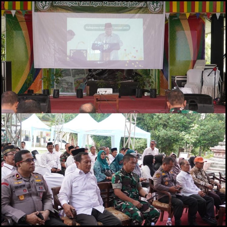 Dandim 0301/Pbr Ikuti Vidcon Panen Raya dan Pengumuman Swasembada Pangan Bersama Presiden RI