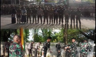 Kodim 0301/Pbr Gelar Karya Bakti Kebersihan Lingkungan (TNI Zero Waste) di Jalan Pattimura