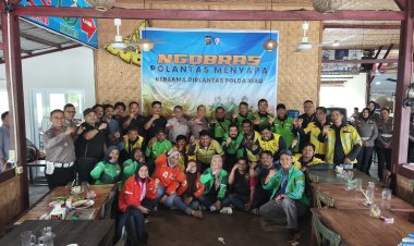 Dirlantas Polda Riau dan Kanwil Jasa Raharja Riau Ngobras Bersama Komunitas Ojol Se-Kota Pekanbaru
