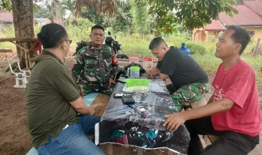 Sela Waktu, Tumbuh Keakraban: Satgas TMMD dan Warga Sialang Sakti Bersua