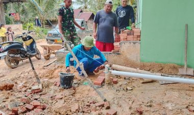 TMMD ke-127 Kodim 0301/Pekanbaru Bangun Tapak Sumur Bor di Posyandu Kasih Ibu Tenayan Raya