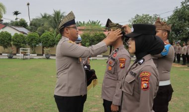 Polres Kampar Berkibar dengan Tanjak dan Selempang, Lestarikan Budaya Melayu Riau!