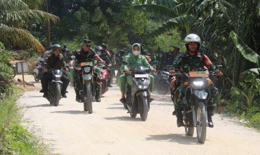 Kasdam XIX/Tuanku Tambusai Susuri Lokasi TMMD ke-127 Kodim 0301/Pekanbaru dengan Motor Trail