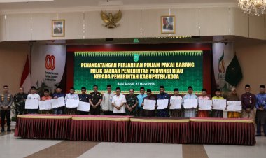 Dandim 0301/Pbr  Hadiri Penandatanganan Perjanjian Pinjam Pakai Aset Daerah Pemprov Riau