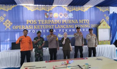Personel Kodim 0301/Pekanbaru Laksanakan Pengamanan Operasi Ketupat Lancang Kuning 2026