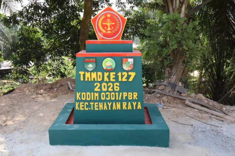 Tugu TMMD ke-127 Kodim 0301/Pekanbaru, Jejak Kebersamaan TNI dan Warga Tenayan Raya
