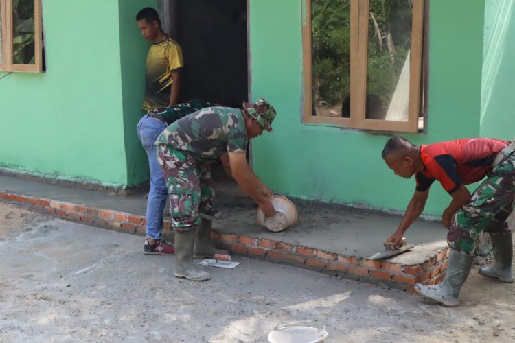 Gotong Royong Satgas TMMD dan Warga, RTLH Ibu Sarianis Capai 88 Persen