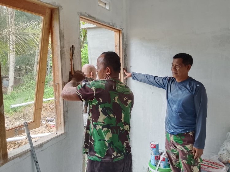 Pembangunan RTLH Ibu Anismar Capai 89 Persen, Satgas TMMD ke-127 Kodim 0301/Pekanbaru Percepat Tahap Penyelesaian