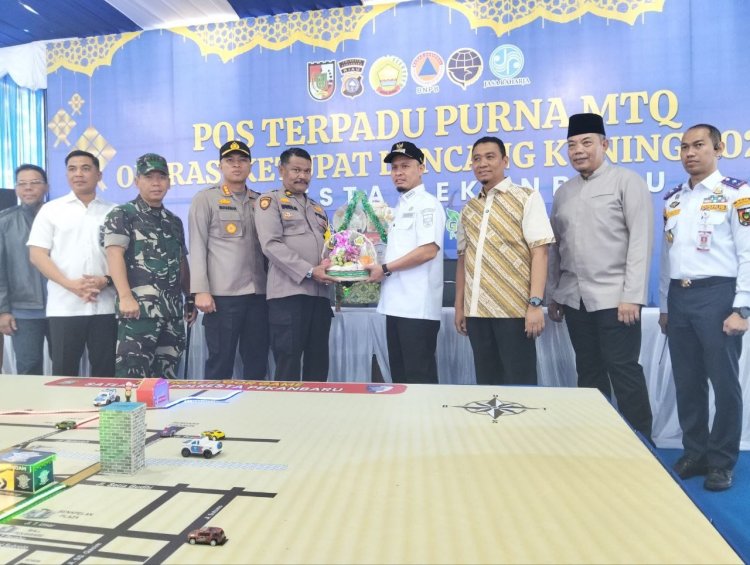 Dandim 0301/Pbr Bersama Forkopimda Tinjau Pos Pam Operasi Ketupat Lancang Kuning 2026