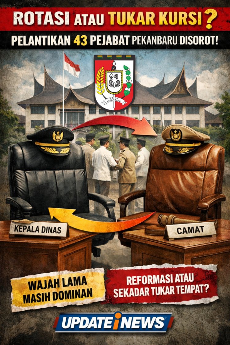 Rotasi atau Sekadar Tukar Kursi? Pelantikan 43 Pejabat Pekanbaru Disorot, Wajah Lama Masih Dominan”