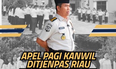 Apel Pagi Kanwil Ditjenpas Riau Perkuat Disiplin dan Kekompakan Pegawai