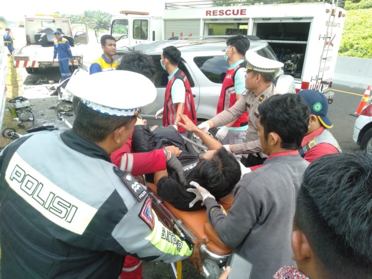 PJR Riau Gerak Cepat Tangani Laka Lantas Ganda di Tol Permai, Satu Korban Meninggal Dunia