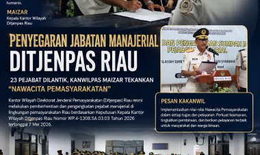 Penyegaran Jabatan Manajerial Ditjenpas Riau, Berikut Daftar Pejabat yang Dilantik