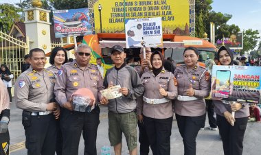 Polisi Menyapa di CFD Pekanbaru, Ditlantas Polda Riau Tebar Edukasi Keselamatan dan Semangat Green Policing