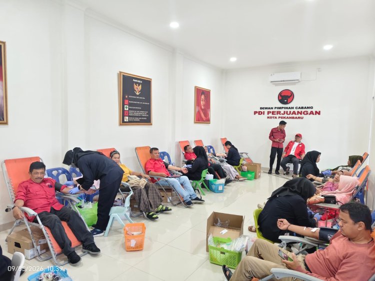 Donor Darah PDI - P Pekanbaru Berhasil Kumpulkan 100 Kantong Darah