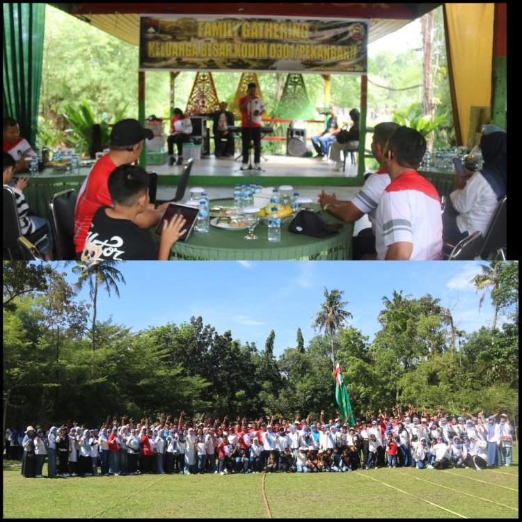 Family Gathering Kodim 0301/Pekanbaru Pererat Silaturahmi dan Kekompakan Keluarga Besar Satuan