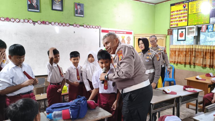 Membangun Budaya Tertib Berlalu Lintas dan Cinta Lingkungan, Ditlantas Polda Riau Edukasi Generasi Bangsa di SDN 42 Pekanbaru