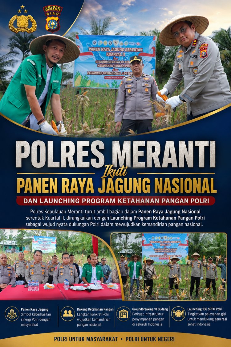 Polres Meranti Ikuti Panen Raya Jagung Nasional dan Launching Program Ketahanan Pangan Polri