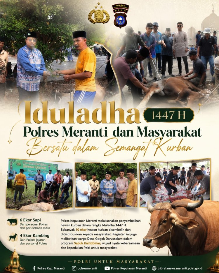 Iduladha Penuh Makna, Polres Meranti Bangun Kedekatan dengan Warga Lewat Kurban