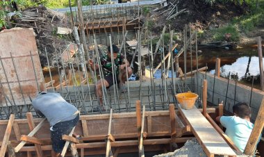 Wujud Kemanunggalan TNI dan Rakyat, Empat Jembatan Garuda Terus Dikebut Kodim 0301/Pekanbaru