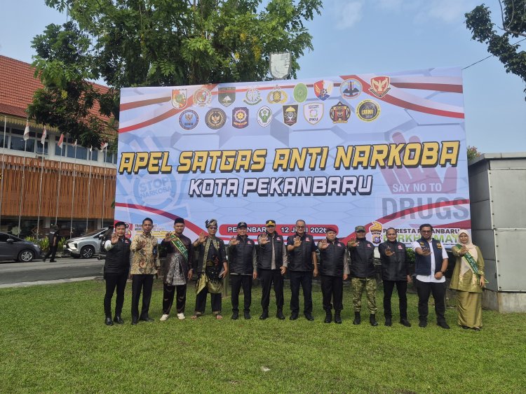 Wakili Dandim 0301/Pbr, Pasintel Hadiri Apel Kesiapan Satgas Anti Narkoba Kota Pekanbaru