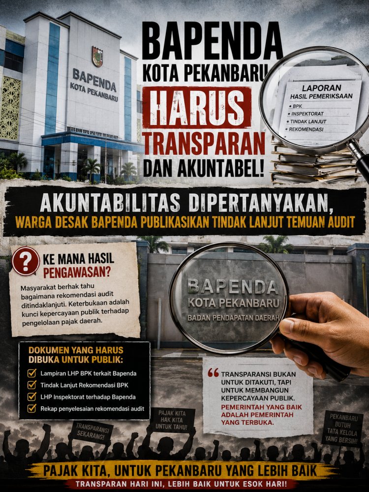 Akuntabilitas Dipertanyakan, Warga Desak Bapenda Publikasikan Tindak Lanjut Temuan Audit