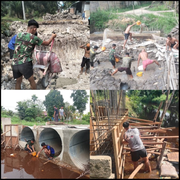 TNI dan Warga Bergotong Royong Wujudkan Jembatan Garuda untuk Kemudahan Akses Masyarakat