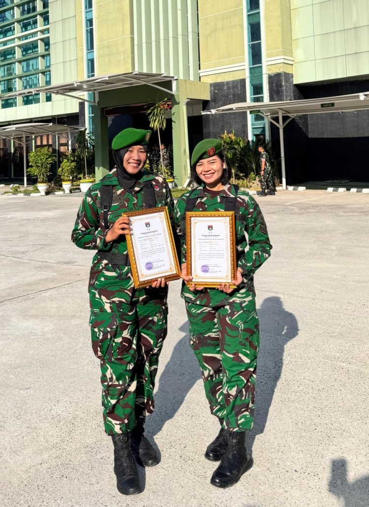 Dua Srikandi Kodim 0301/Pekanbaru Raih Juara III Umum pada Kejuaraan Pencak Silat Militer TNI AD