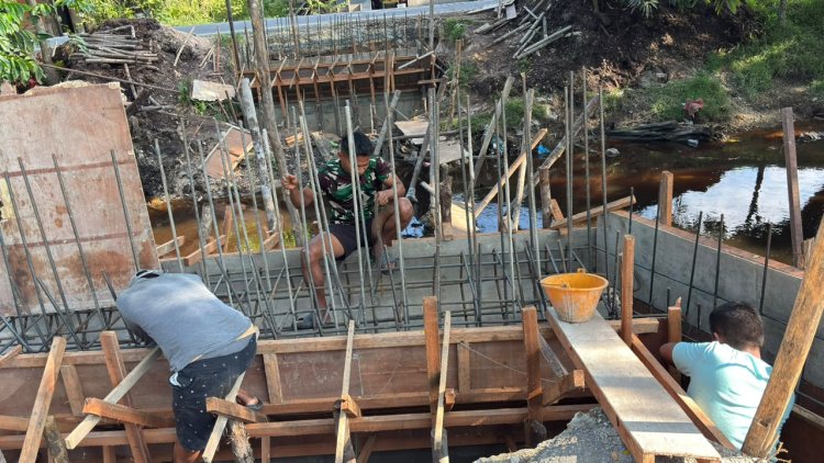 Wujud Kemanunggalan TNI dan Rakyat, Empat Jembatan Garuda Terus Dikebut Kodim 0301/Pekanbaru