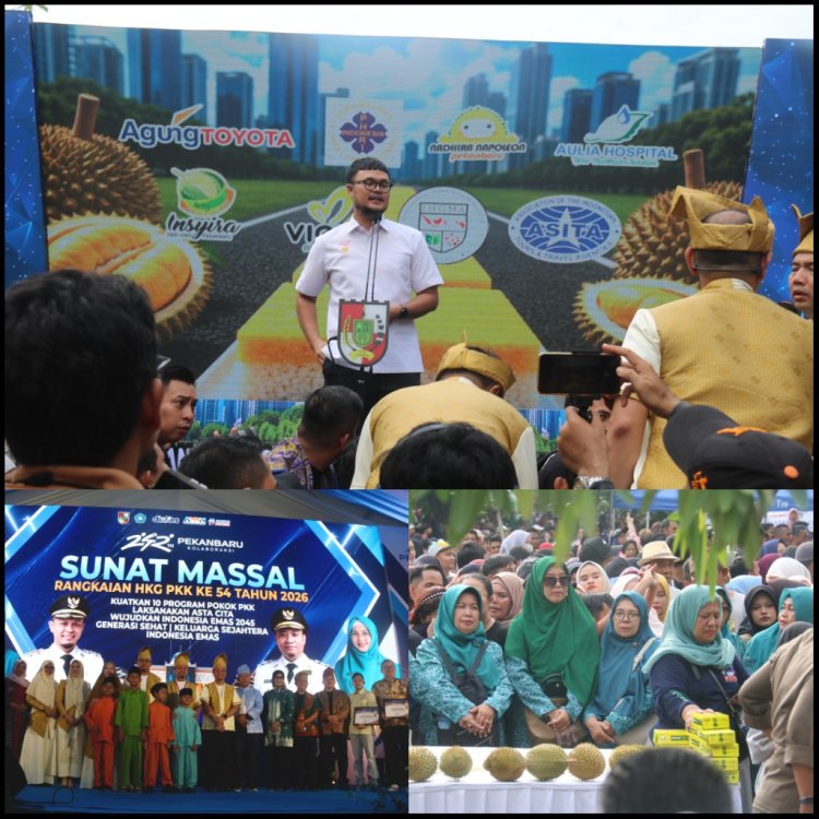 Dandim 0301/Pekanbaru Hadiri Festival Ekraf, Rekor MURI Talam Durian 1 Km Disertai Sunat Massal Warga